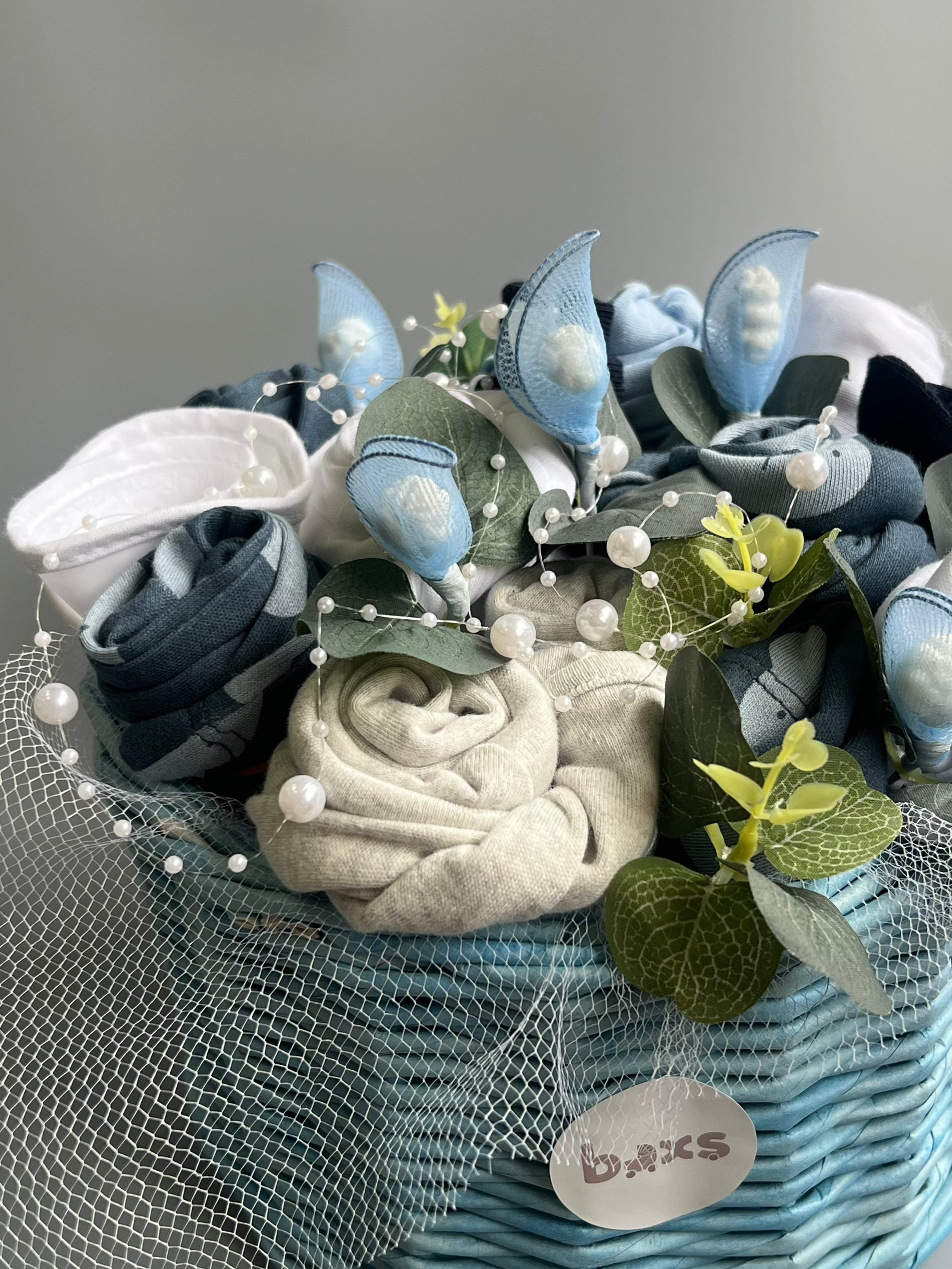 Blue round basket
